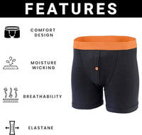 12 Pack Classic Menswear Black Cotton Blend Boxer Shorts Breathable Activewear Comfortable Stretch Colourful Waistband Durable Lightweight Button Fly Underwear MB08 by Sock Stack Boxer Shorts