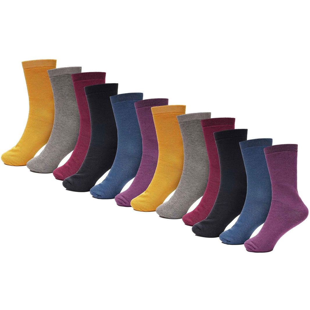 12 Pack Womens Thermal Winter Socks Extra Warm for Cold Weather High Insulation with 2.3 Tog Rating Perfect for Work Boots and Outdoor Activities by Heatwave Thermalwear ASSORTED / 4-7 Socks