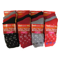 12 Pack Womens Thermal Winter Socks Extra Warm for Cold Weather High Insulation with 2.3 Tog Rating Perfect for Work Boots and Outdoor Activities by Heatwave Thermalwear SNOWFLAKE / 4-7 Socks