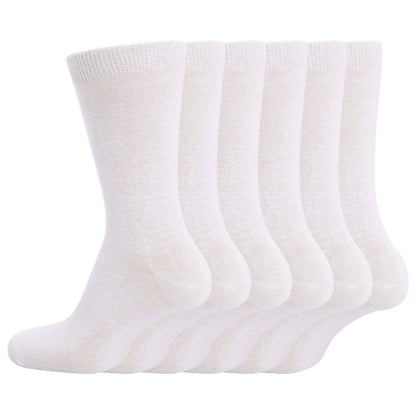 12 Pairs Kids Cotton School Socks Breathable Durable Ankle Socks Boys Girls Uniform Navy Grey Black White Sizes 2 to 12 by Sock Stack WHITE / 6-8 Socks