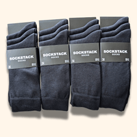 12 Pairs Men's Soft Cotton Colourful Heel Toe Black Argyle Diamond Easycare Comfortable Shoe Socks Flat Toe Seam Durable Work School Business Wear UK 6-11 by Sock Stack Socks