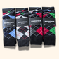 12 Pairs Men's Soft Cotton Colourful Heel Toe Black Argyle Diamond Easycare Comfortable Shoe Socks Flat Toe Seam Durable Work School Business Wear UK 6-11 by Sock Stack Socks