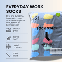 12 Pairs Men's Soft Cotton Colourful Heel Toe Black Argyle Diamond Easycare Comfortable Shoe Socks Flat Toe Seam Durable Work School Business Wear UK 6-11 by Sock Stack Socks
