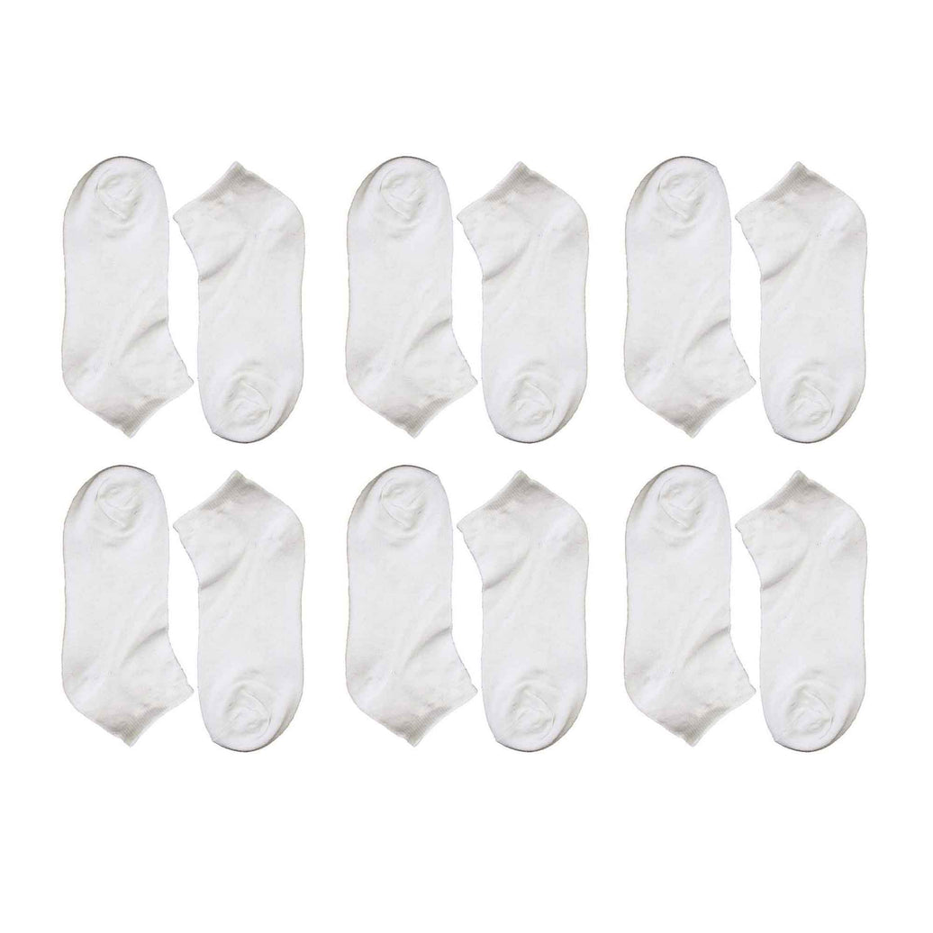 12 Pairs Mens Breathable Sport Trainer Socks with Arch Brace Support and Anti-Crimping Design for Running Gym Workouts Durable Cotton Blend White and Black Sizes UK 6-11 by Sock Stack WHITE / 6-11 Socks
