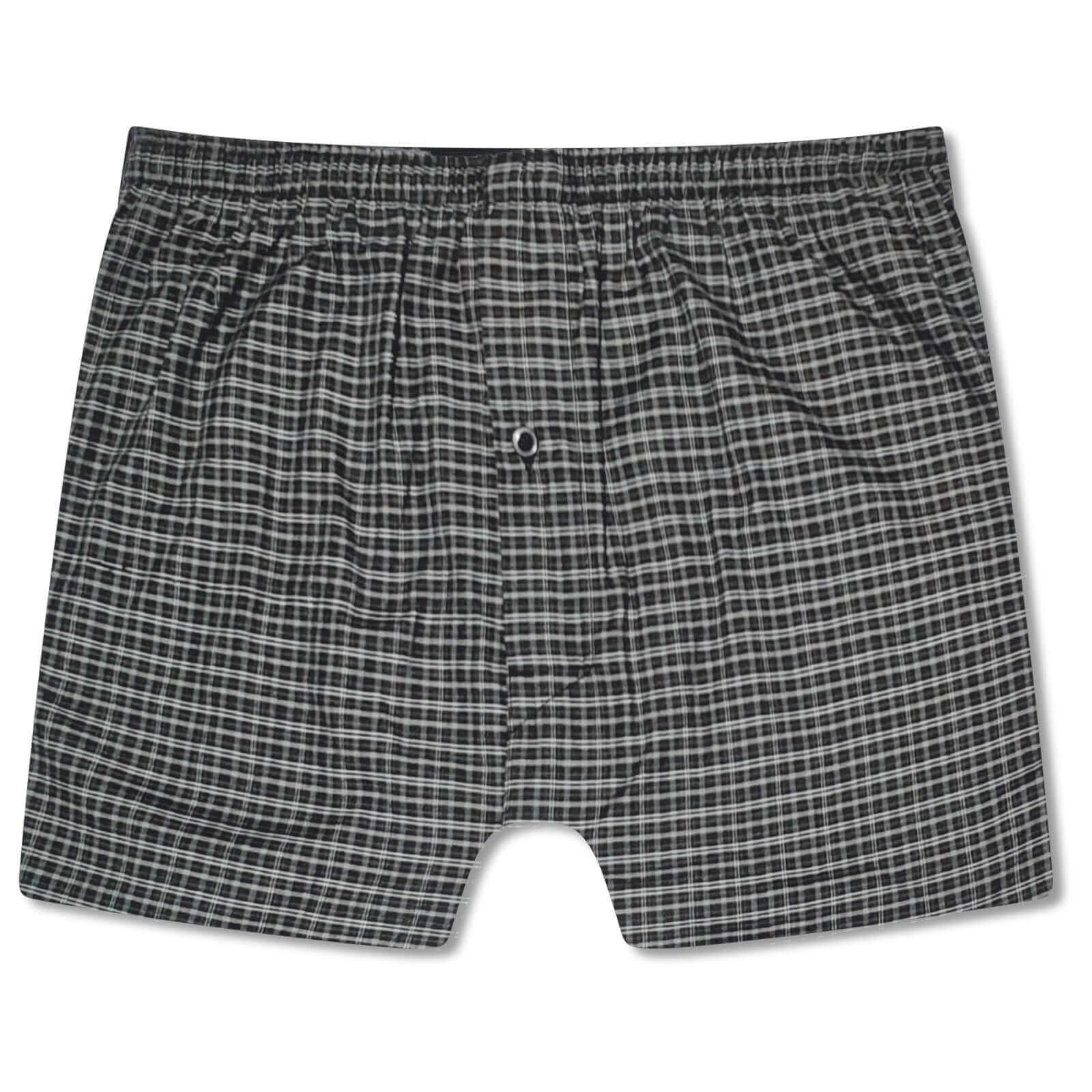Pack Of 6 Kids Woven Boxers, Loose Fit Boxershorts, Comfort Waistband Underwear (KB01). Buy now for £8.00. A Boxer Shorts by Sock Stack. black, blue, boxer shorts, boys, check, childrens, classic boxers, comfortable, cotton, cotton blend, elastic, grey, k