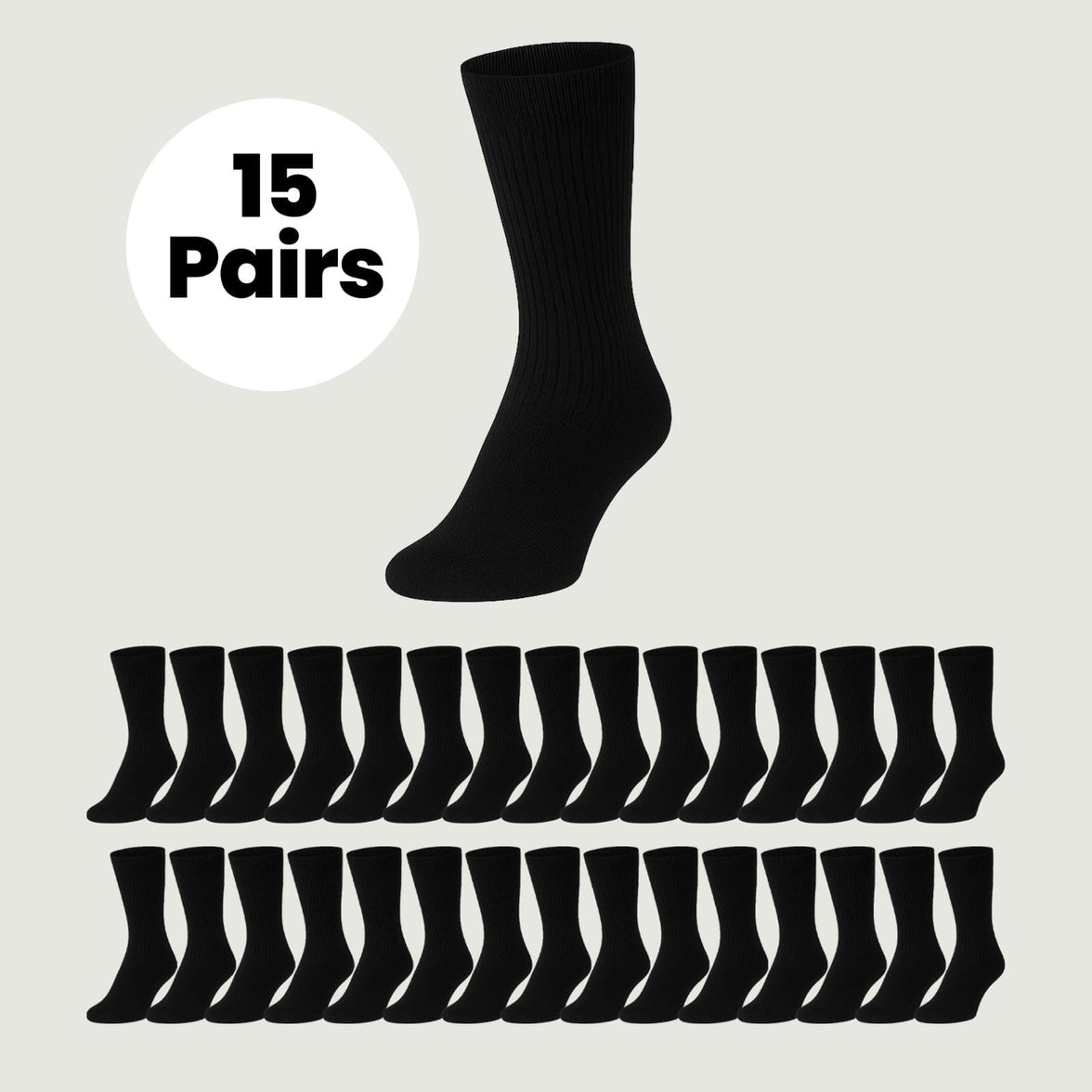 15 Pairs Mens Cotton Rich Performance Sport Socks Outdoor Athletics Running Hiking Football Black Grey White Sock Cushioned Anti-Blister Moisture-Wicking Breathable Comfortable UK 6-11 by Sock Stack Socks
