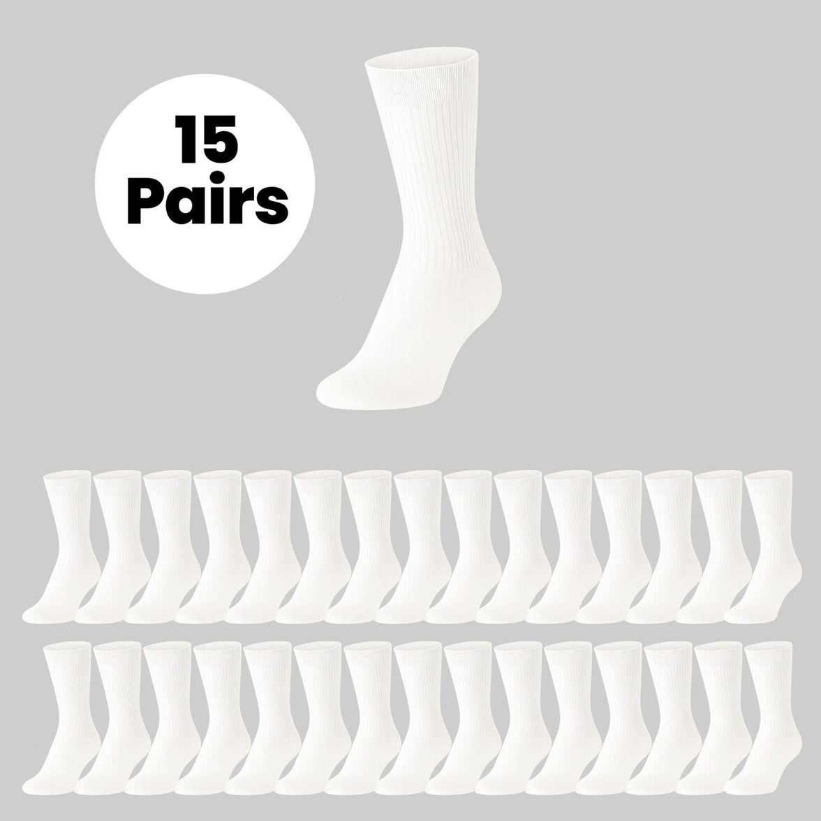 15 Pairs Mens Cotton Rich Performance Sport Socks Outdoor Athletics Running Hiking Football Black Grey White Sock Cushioned Anti-Blister Moisture-Wicking Breathable Comfortable UK 6-11 by Sock Stack Socks