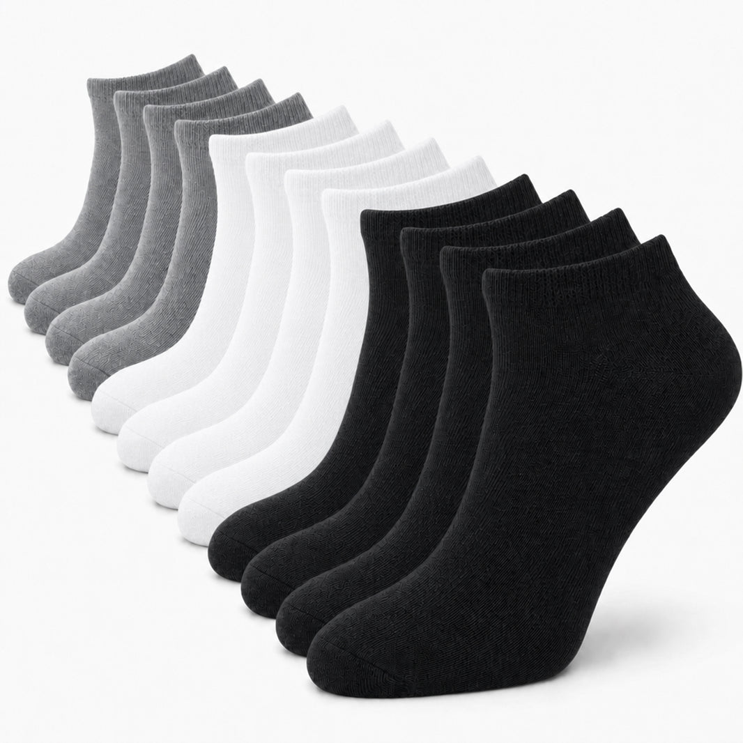 Sock Stack Womens Trainer Socks 6 or 12 Pairs Cotton Rich Ankle Socks