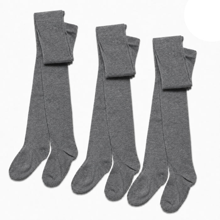 Sock Stack girls cotton Lycra tights in a multipack with reinforced heel and toe, ideal for back-to-school school uniforms.