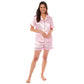 Women's Satin Silk Short Pyjama Set, Ladies Everyday Loungewear, Cosy Nightwear PJs, Black Pink Grey