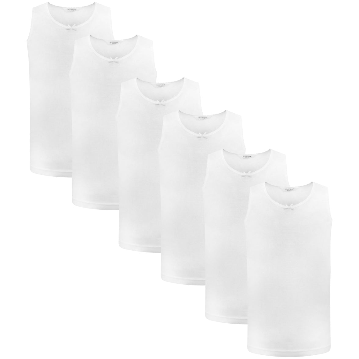 Sock Stack Kinder Baumwoll-Unterhemden Jungen Mädchen 6er-Pack Schulalter 2-13 Jahre