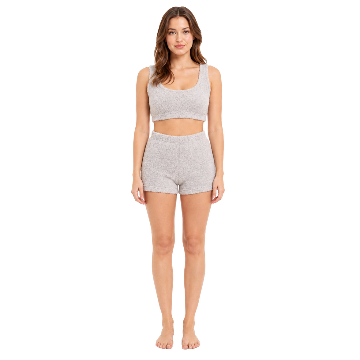 Daisy Dreamer Dames Teddy Fleece Crop Top en Shorts Pyjama Loungewear Set Ultra Zacht