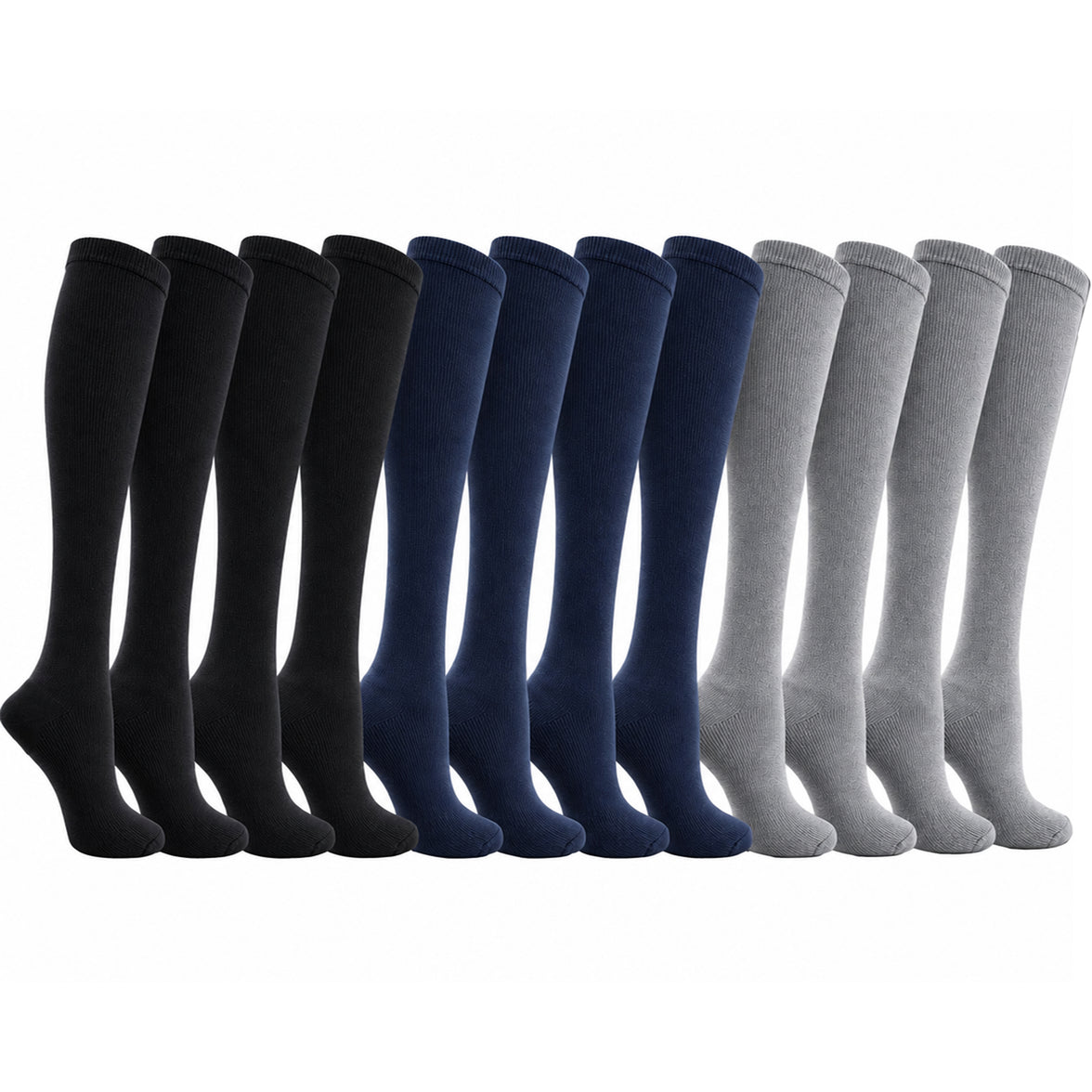 Sock Stack Damen Thermo-Kniestrümpfe bis zum Stiefel, 12 Paar, dick, warm, gepolstert, lange Wintersocken, Einheitsgröße