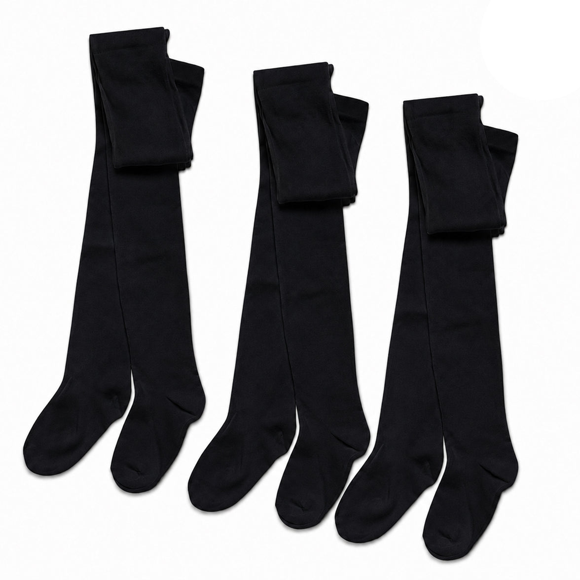 Sock Stack Girls Cotton Lycra Tights 3 Pairs Cotton Rich Back To School Uniform Reinforced Heel Toe Multipack Value