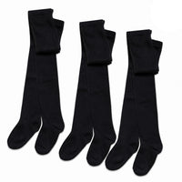 Sock Stack Girls Cotton Lycra Tights 3 Pairs Cotton Rich Back To School Uniform Reinforced Heel Toe Multipack Value