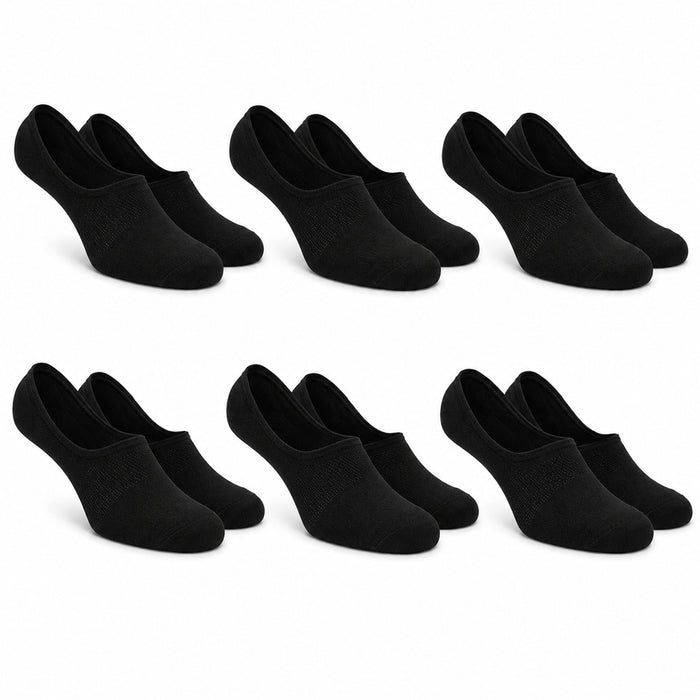 Sock Stack Men's No Show Trainer Socks 6 Pairs Low Cut Non-Slip Heel Grip UK 6-11
