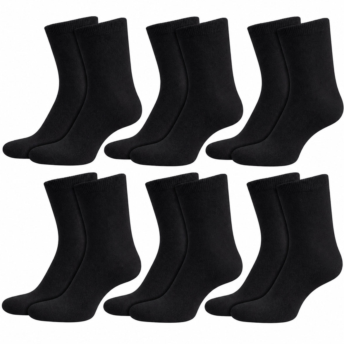 Sock Stack 6 Pairs Kids Cotton Rich School Socks Ankle Breathable Durable Uniform Unisex