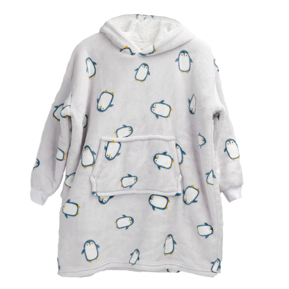 Kids Oversized Hooded Penguin Blanket, Children's Hoodie Loungewear