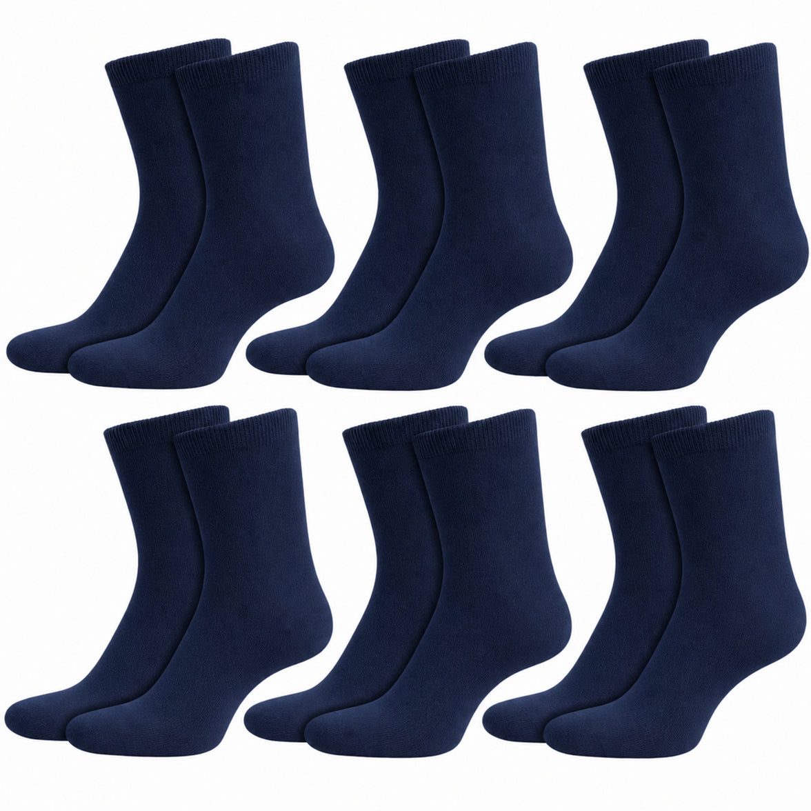 Sock Stack 6 Pairs Kids Cotton Rich School Socks Ankle Breathable Durable Uniform Unisex