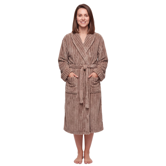Daisy Dreamer Women's Hooded Fleece Dressing Gown Super Soft Warm Cosy Bathrobe One Size UK Ladies Robe