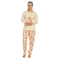 Daisy Dreamer Women's Cotton Pyjama Set With Elasticated Patterned Bottoms Super Soft Cosy Sleepwear