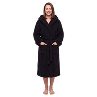 Daisy Dreamer Women's Hooded Fleece Dressing Gown Super Soft Warm Cosy Bathrobe One Size UK Ladies Robe