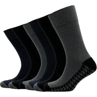 Sock Stack メンズ用糖尿病対応 ノンエラスティック ゆったりグリップソックス 千鳥格子 6足組 サイズ6～11 コットン製 快適な履き口 通気性 毎日使いに最適