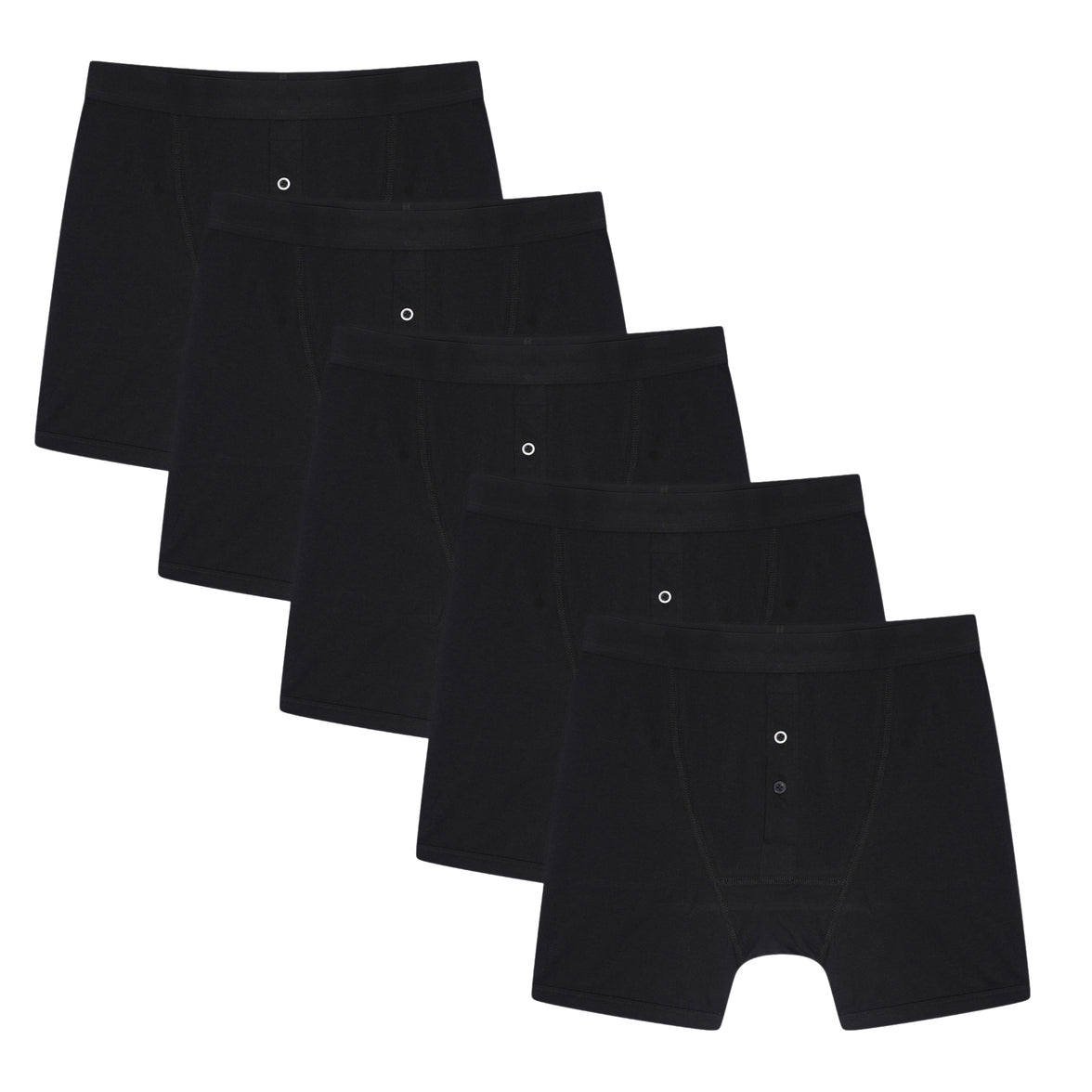 Sock Stack Men's Cotton Button Fly Boxer Shorts Pack Of 5 Breathable Stretch Gym Sports