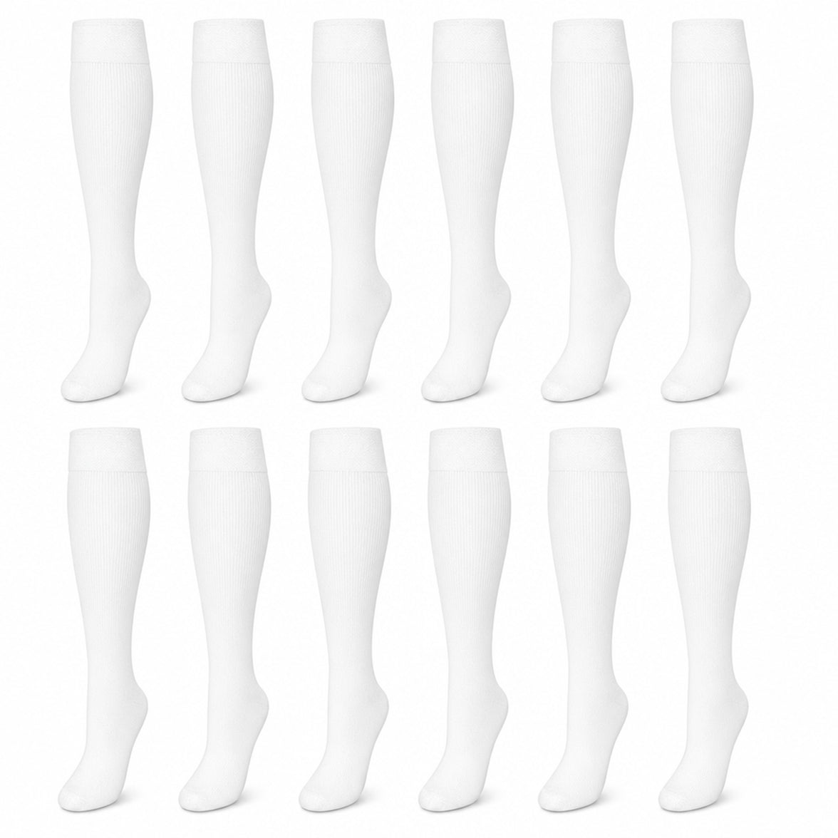 Sockstack Flickor Långa Skolsockor 12 Par Bomullsblandning Formade Häl- och Tåpartier Storlekar