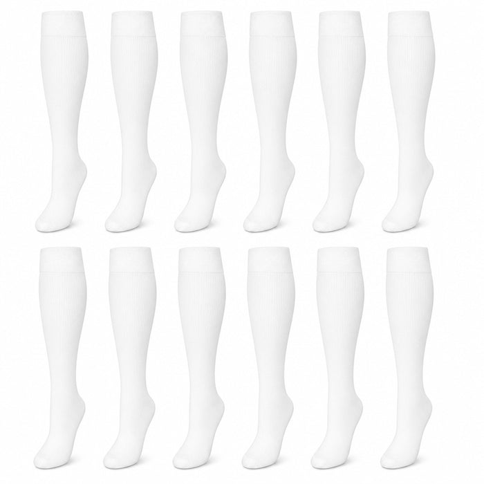 Sock Stack Girls Long School Socks 12 Pairs Cotton Rich Sculpted Heels And Toes Sizes