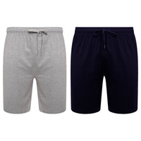 Sock Stack Men's Cotton Lounge Shorts Stretchable 2 Pack Black Navy Grey Durable