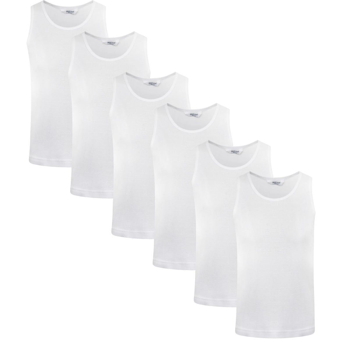Sock Stack Kinder Baumwoll-Unterhemden Jungen Mädchen 6er-Pack Schulalter 2-13 Jahre