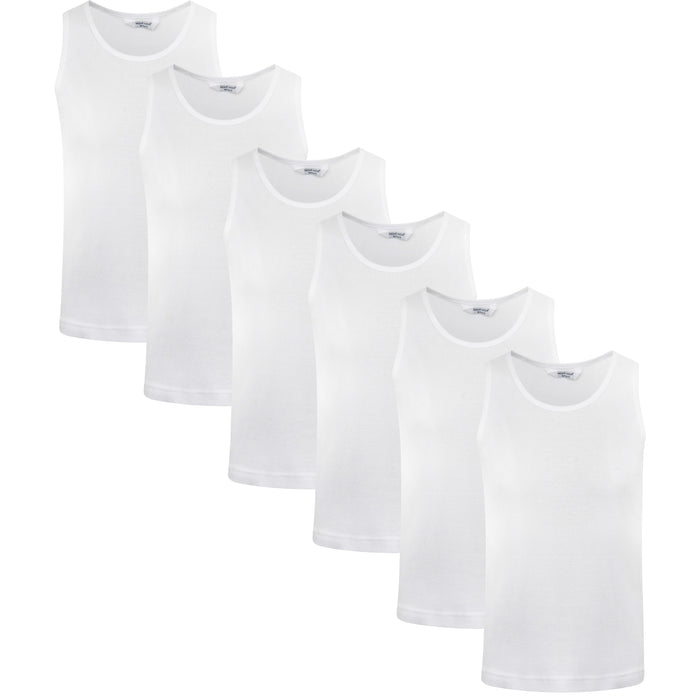 Sock Stack Kinder Baumwoll-Unterhemden Jungen Mädchen 6er-Pack Schulalter 2-13 Jahre