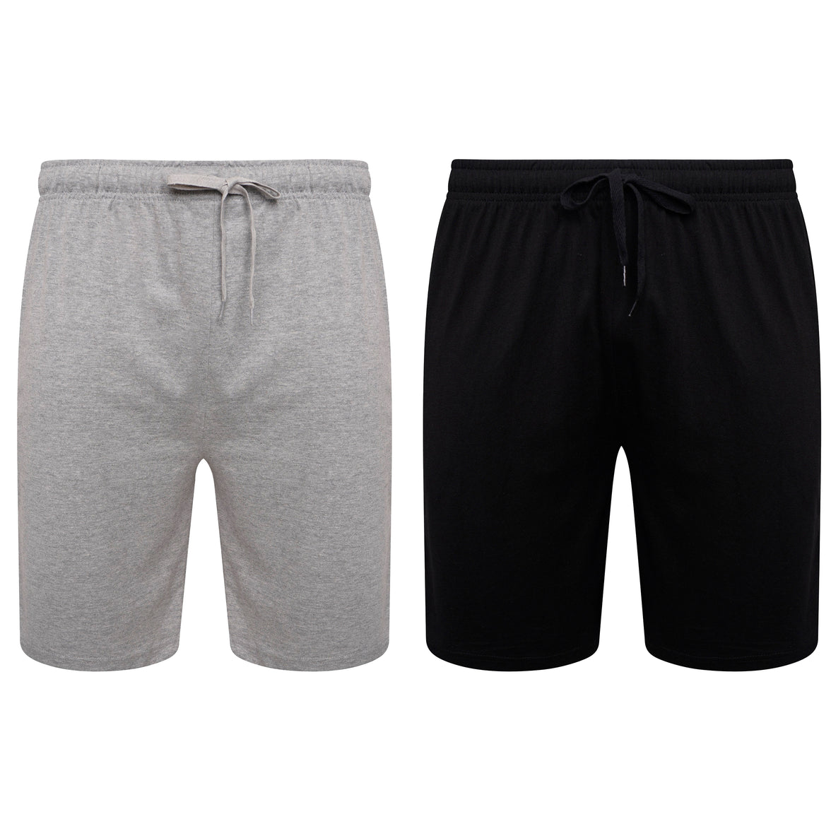 Sock Stack Men's Cotton Lounge Shorts Stretchable 2 Pack Black Navy Grey Durable