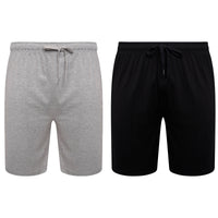 Sock Stack Men's Cotton Lounge Shorts Stretchable 2 Pack Black Navy Grey Durable