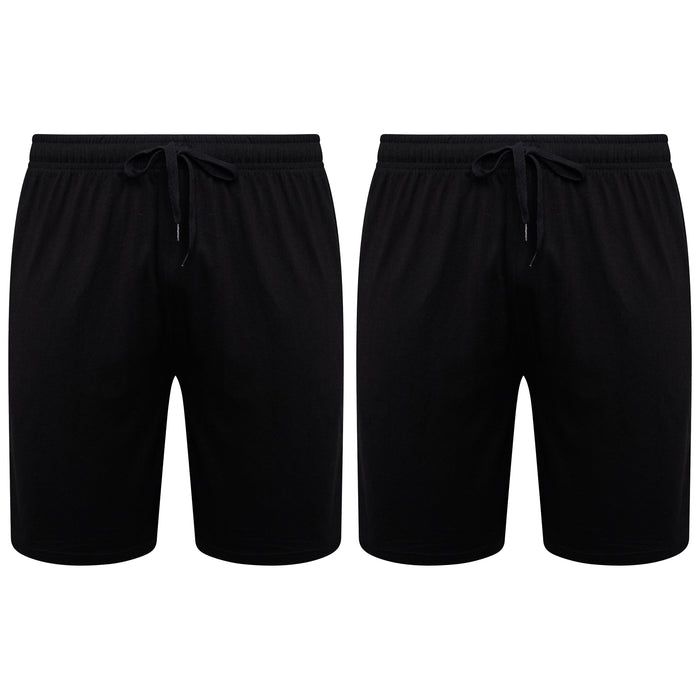 Sock Stack Men's Cotton Lounge Shorts Stretchable 2 Pack Black Navy Grey Durable