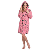 Daisy Dreamer Women's Hooded Fleece Dressing Gown Super Soft Warm Cosy Bathrobe One Size UK Ladies Robe