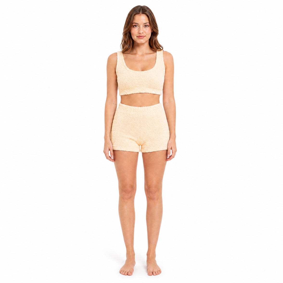Daisy Dreamer Dames Teddy Fleece Crop Top en Shorts Pyjama Loungewear Set Ultra Zacht