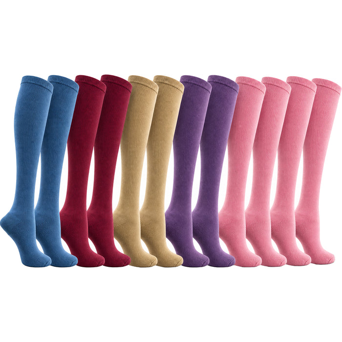 Sock Stack Damen Thermo-Kniestrümpfe bis zum Stiefel, 12 Paar, dick, warm, gepolstert, lange Wintersocken, Einheitsgröße