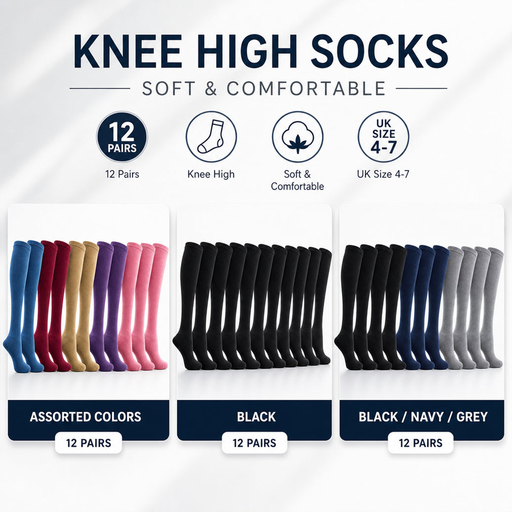 Sock Stack Women's Thermal Knee High Boot Socks 12 Pairs Thick Warm Cushioned Long Winter Socks One Size