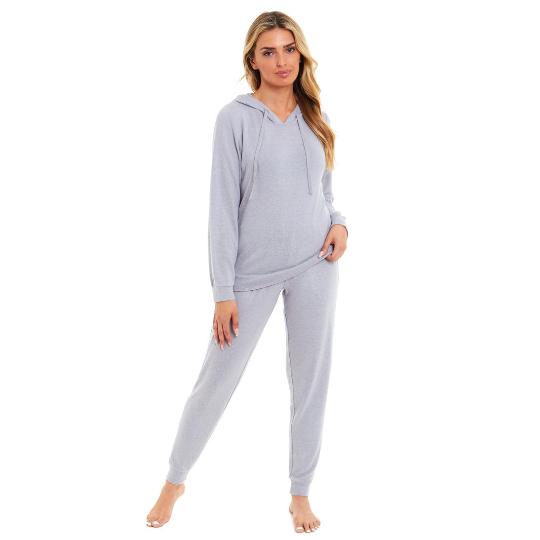 Daisy Dreamer Kapuzen-Pyjama-Set Damen Rosa Grau Langarm-Hoodie und Hose Luxuriös