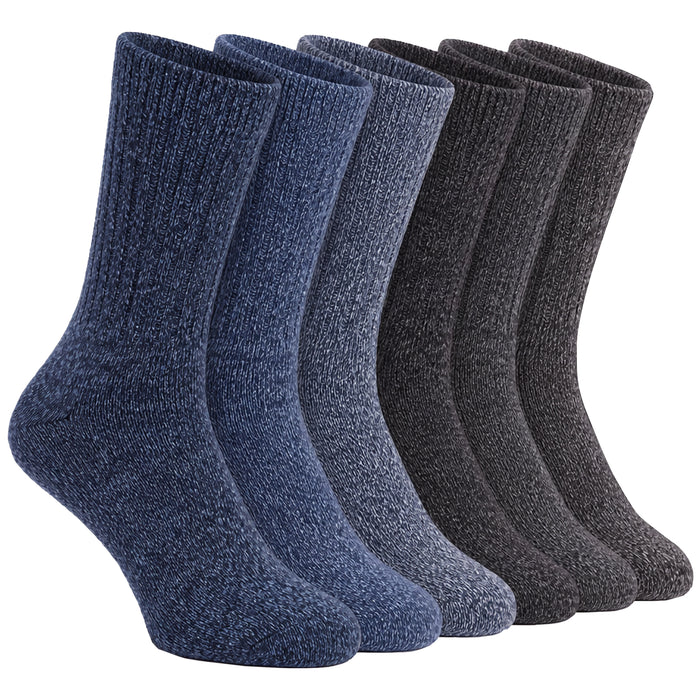 Sock Stack メンズ用糖尿病対応 ノンエラスティック ゆったりグリップソックス 千鳥格子 6足組 サイズ6～11 コットン製 快適な履き口 通気性 毎日使いに最適