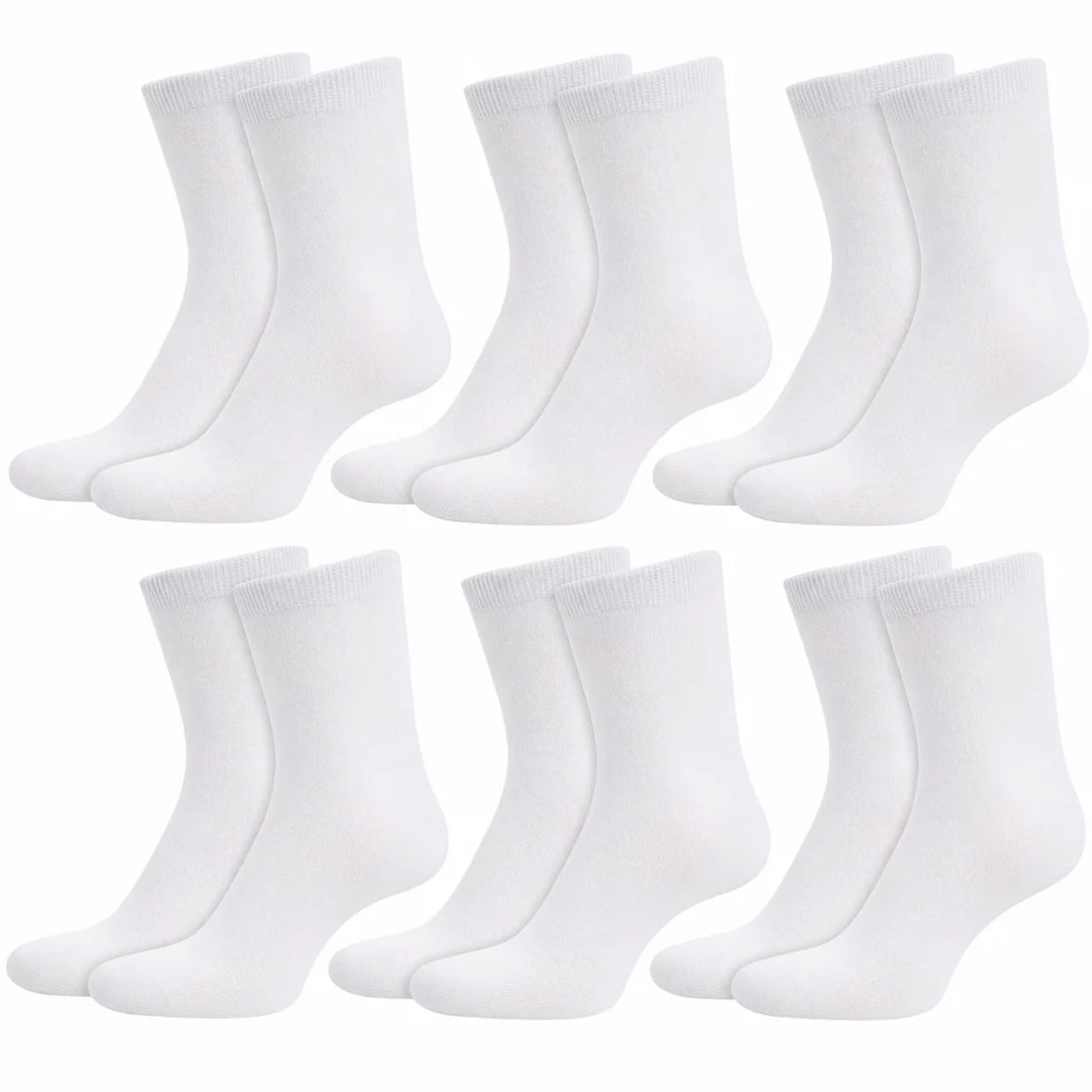 Sock Stack 6 Pairs Kids Cotton Rich School Socks Ankle Breathable Durable Uniform Unisex