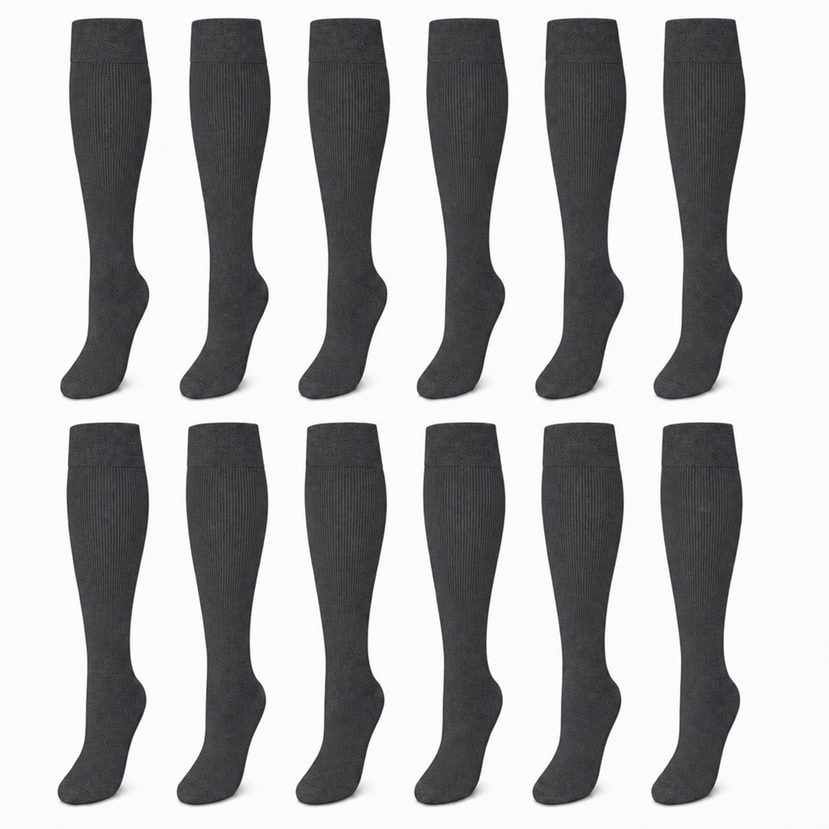 Sockstack Flickor Långa Skolsockor 12 Par Bomullsblandning Formade Häl- och Tåpartier Storlekar