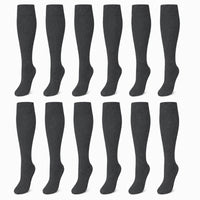 Sockstack Flickor Långa Skolsockor 12 Par Bomullsblandning Formade Häl- och Tåpartier Storlekar