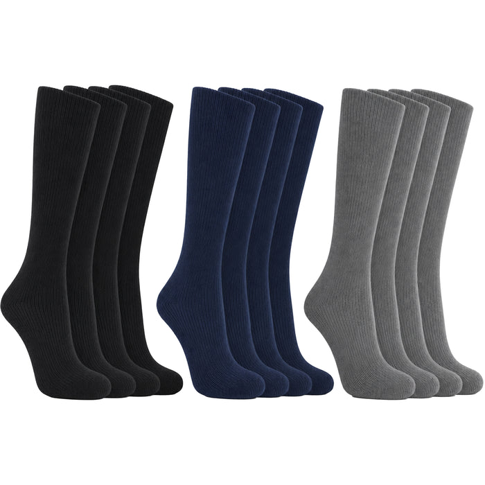 Sock Stack Men's 100% Cotton Moisture-Wicking Antibacterial Dress Work Socks 12 Pairs