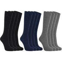 Sock Stack Men's 100% Cotton Moisture-Wicking Antibacterial Dress Work Socks 12 Pairs