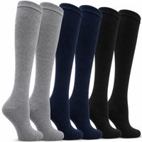 Sock Stack Damen Thermo-Kniestrümpfe für Stiefel, 6 Paar, dick, warm, gepolstert, lange Wintersocken, Einheitsgröße