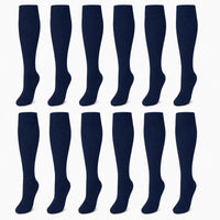 Sockstack Flickor Långa Skolsockor 12 Par Bomullsblandning Formade Häl- och Tåpartier Storlekar