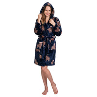 Daisy Dreamer Women's Hooded Fleece Dressing Gown Super Soft Warm Cosy Bathrobe One Size UK Ladies Robe